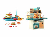 Keezi 2 Piece Kids Pretend Kitchen Playset Water Toys Fishing Game Food Play PLAY-KITCHEN-SINK-GN