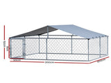 i.Pet Dog Kennel Large House XXL Pet Run Cage Puppy Outdoor Enclosure With Roof PET-DOG-CAGE-3X3-AB