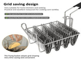 Stainless Steel Taco Shell Fryer Basket, 4 Shell Tortilla Fry Rack with Detachable Handle V1188-MS-721-309