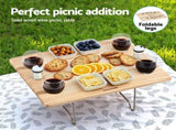 Alfresco 4 Person Picnic Basket Set with Table Blanket Cooler Wooden Insulated PICNIC-4PPL-TABLE-BG