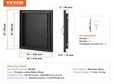 BBQ Access Door 415 x 570 mm - Flush Mount Outdoor Kitchen Cabinet Door Matte Black Reversible for V767-VVR-DMMBSCJM16X2HCHIDV0