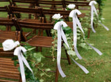 24 Pcs Large Wedding Ribbon Bows with Long Tails 10 x 36 Inch Aisle Decor On Chairs Background for V1259-DP01-A-4805