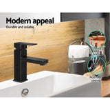 Cefito Bathroom Basin Mixer Tap Square Faucet Vanity Laundry Black TAP-A-81H57-BK