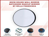 60cm Round Wall Mirror Bathroom Makeup Mirror by Della Francesca V63-831461
