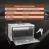 Underbody Truck Box, 30"14"16" Pickup Storage Box, Heavy Duty Aluminum Diamond Plate Tool Box with V952-CDK301416INCH2LT5V0