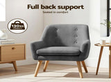 Artiss 2X Armchair Lounge Chair Accent Tub Chair Grey ANNE UPHO-B-ARM04-GYX2