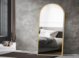 Yezi Floor Mirror Full Length Mirrors 1.8M Gold White DECO1015-180-GD