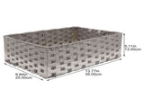 Wicker Storage Basket for Home, Multi-Function Imitation Rattan Table Organizer, and Stylish V1369-AZ3-W-18178