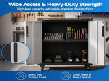 Giantz Rolling Tool Cabinet Heavy-Duty Storage Cabinet Adjustable Shelf Black and Grey TC-ROL-2D-BG