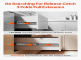 Drawer Slides, 20 inch, 10 Pairs Full Extension Ball Bearing Cabinet Rails, 100 LB Load Capacity V952-CZCJCTDG100LPZMLNV0
