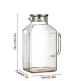 3800ml Glass Pitcher with Lid - Large Capacity Glass Water Carafe for Cold Drinks, Tea, Fruit V1369-AZ3-W-11140