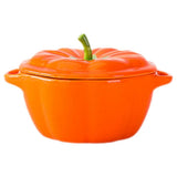 Pumpkin Dutch Oven, Mini Ceramic Casserole Pot with Lid, Pumpkin-Shaped Baking Dish for Souffls and V1370-AZ4-17277