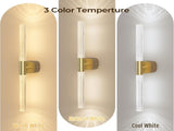 Battery Operated Wall Sconce Set of 2 Brushed Gold 12000mAh Rechargeable Wall Light with Crystal V1171-CB-BOM001624