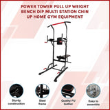 Power Tower Pull Up Weight Bench Dip Multi Station Chin Up Home Gym Equipment V63-831701