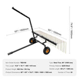 VEVOR Tow Behind Dethatcher, 1.5m Tow Dethatcher with 24 Steel Tines, Lawn Dethatcher Rake for ATV V952-QXSCJ60QYGLJUL9E5V0