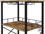 CARLA HOME Freestanding Wine Rack for 20 Bottles with Wood Countertop and Sturdy Metal Frame LSB-36134