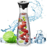 Glass Carafe, 1200Ml Glass Water Pitcher With Silicone Lid, For Homemade Beverage/Iced V1188-MS-227-0784