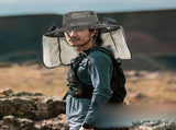 Solar Powered Cooling Hat 2-Speed Fan Sun Hat with Wide Brim, USB Rechargeable & Water-Resistant V1366-AZ2-W-16483