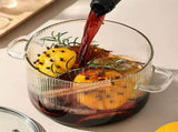 Glass Cooking Pot with Lid, 1.6L Heat Resistant Borosilicate Glass Cookware Stovetop Pot Set, V1370-AZ4-12241