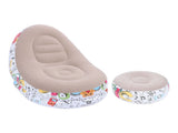 Inflatable Lounge Chair Cartoon Graffiti Minimalist Flocking Air Couch Sofa with Foot Stool for V1294-YM0901-3116240012611