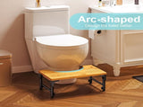 CARLA HOME Bamboo Toilet Stool Foldable and Adjustable Height with Non-Slip Layer for Bathroom LSB-36088
