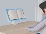 Book Stand for Reading, Adjustable Holder with Rotating Arm & Page Clips, Portable Sturdy Book V1366-AZ2-W-09650