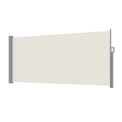 Instahut Side Awning Sun Shade Outdoor Blinds Retractable Screen 1.4X3M Cream AWN-B-SIDE-FC-140-CREAM