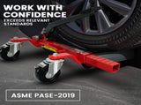 T-Rex 2360kg Set of 4 Vehicle Positioning Jacks, Mechanical Ratcheting Foot Pedal Wheel Dolly For V219-VHWVPRTR3R4A