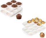 Silicone Jumbo Muffin Pan 6 Cups & Silicone Muffin Pan Regular Size 12 Cups V1258-DP02-C-32