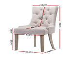 Artiss Dining Chairs Set of 4 Linen French Provincial Beige FA-CHAIR-DIN470S-BGX4