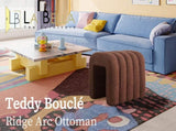 Ridge Arch Ottoman Stool Teddy Fleece Fabric Foot Rest 45cm BROWN V274-FT-STKJP4177-CHO