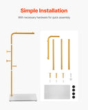 Coat Rack, Freestandings Rack Stand with Quartz Stone Base & 3 Round Hooks, Free Standing Hall V952-YMJ7ZXJSSCP0YCM56001V0