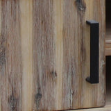 TV Cabinet with 2 Storage Drawers Cabinet Solid Acacia Wooden Entertainment Unit in Sliver Bruch V43-TVC-SSH