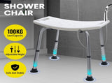 Shower Chair Stable Non-Slip Bath Seat 37-52cm Height Adjustable with Shower Holder and Armrest for V985-SHOWERCHAIR