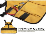 Work Tool Apron for Men and Women, Torso Length with 21 Tool Pockets, Durable Canvas Apron, DIY V1192-AZ-W-3225
