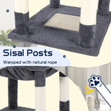 Cat Tower Tree Condo Scratching Post Dark Grey 142cm V178-66919
