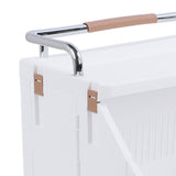 Rolling Storage Cart Multifunction Utility Rolling Storage Organizer Folding Laundry Basket with 4 V1294-YM0901-3117240250911