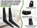 24 Pack Shelf Brackets 8 x 6 Inch, Heavy Duty Black Metal Floating Shelf Bracket, L Bracket Corner V1258-DP02-C-3091