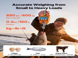 Digital Crane Scale, 880 lbs/400 kg Max Capacity, Handheld Hanging Scale with Cast Aluminum Case & V952-QXDCDZK50GSL39EAN001V9