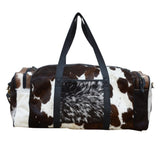 COWHIDE PATCH OVERNIGHT BAG V742-M18427