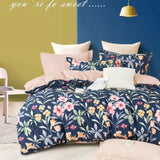Ardor 250TC Ariana Floral Cotton Sateen Quilt Cover Set King V442-INT-QUILTCS-250TCARIANA-NAVY-KI