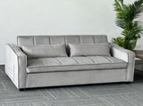 Sarantino Fenton Velvet 2-Seater Sofa Bed - Light Grey SOFA-7007-VEL-LGY