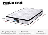 Giselle Bedding Single Mattress 30cm Pocket Spring Euro Top Medium Firm Foam MATTRESS-E-VERVE-30-S