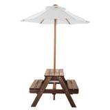 Picnic Table Wooden Tables and Bench Set Umbrella Garden Indoor Outdoor V952-2DFZ29FTKZDMPDRJRV0