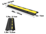 Cable Protector Ramp, 5 Packs 2 Channels Speed Bump Hump, Rubber Modular Speed Bump Rated 11000 LBS V952-DLBHQXSLX5PCSZUIBV0