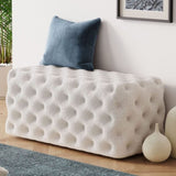 Elsa Tufted Ottoman Beach Boucle White-Rectangular V264-OTM-801F-WHE-NA-1