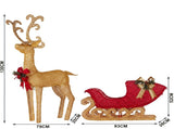 Christabelle 1.62m Reindeer Sleigh Christmas Light Up Display Warm White LED Outdoor Indoor Xma 112_MHA714