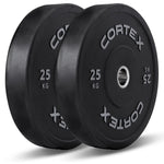 CORTEX 150kg Black Series V2 Rubber Olympic Bumper Plate Set 50mm with 16 Plate Toaster Rack V420-CSWP-OBPV2ST-E