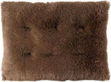 Luxury Long Plush Pet Bed Mat Faux Fur Crate Pad 95x65cm Dark Offee Soft Warm Cushion for Large Dogs V888-ELOSUNG44795
