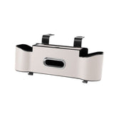 BeigeMultifunctional Car Seat Back Organizer - Nappa Leather Tissue Box Holder with Cup V888-ELOSUNG56213-4